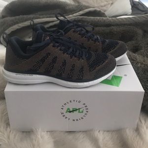 Worn once size 9. APL shoes navy/rose gold 😍